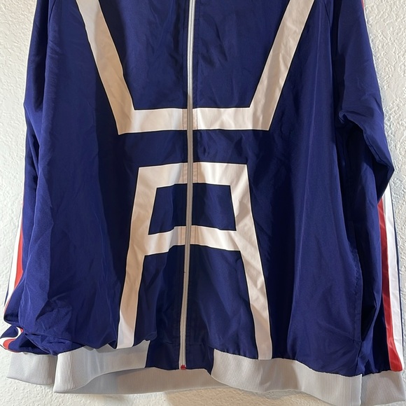 MY HERO ACADEMIA Windbreaker Blue/White Jacket Japanese Full Zip With Pockets XL - Picture 3 of 8
